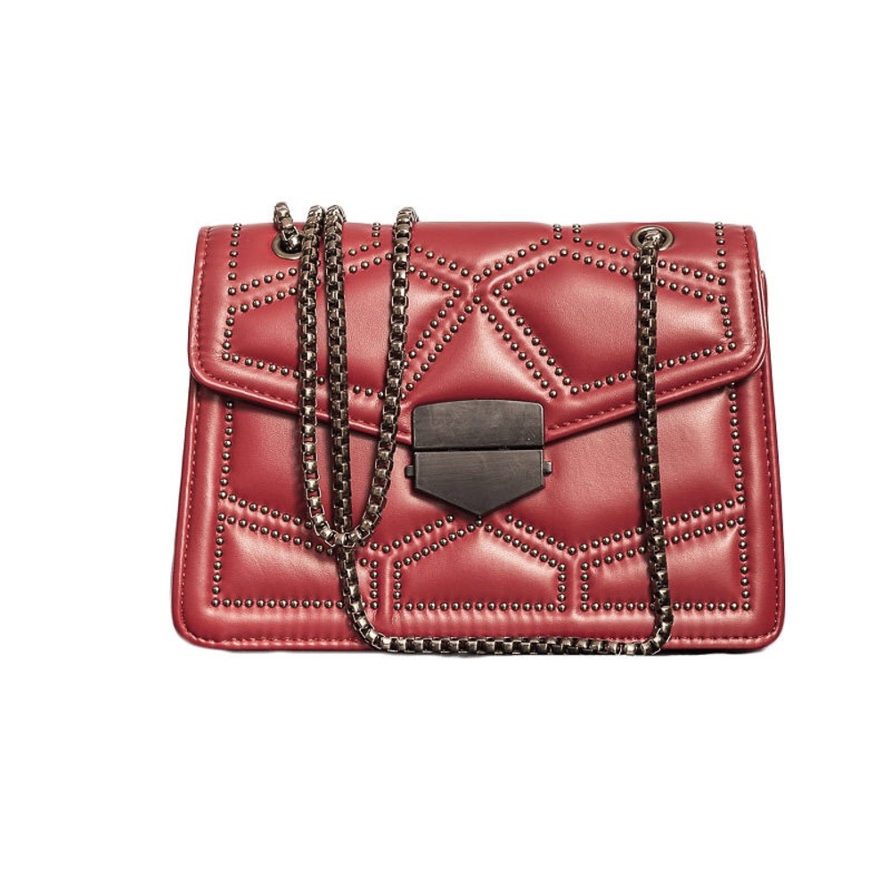 Studs and Chains Crossbody Handbag